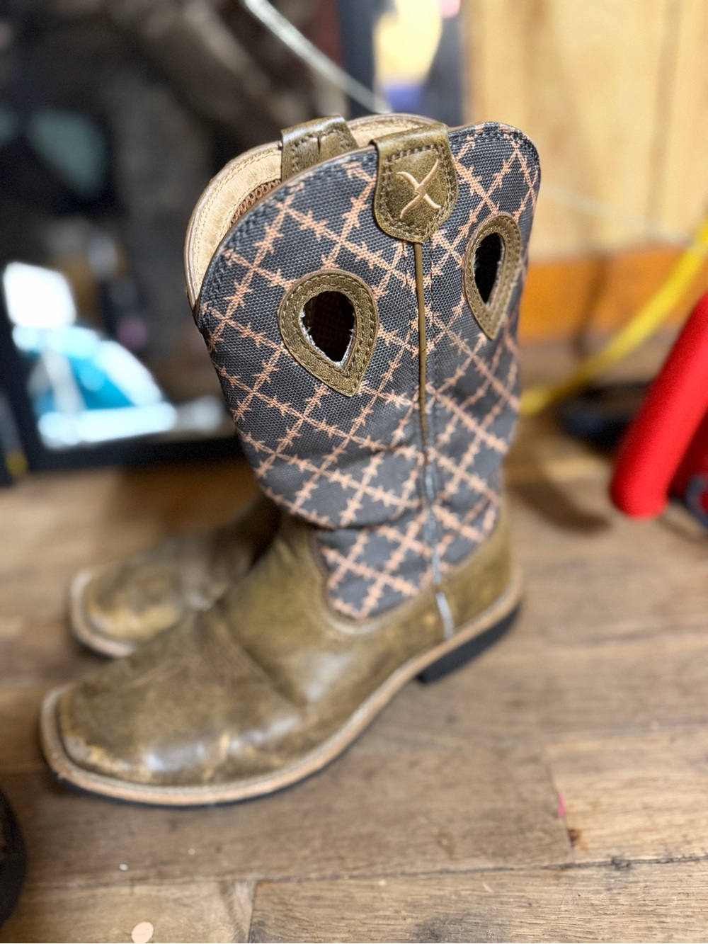 Twisted C Brown/Tan Western Kids'  Boots